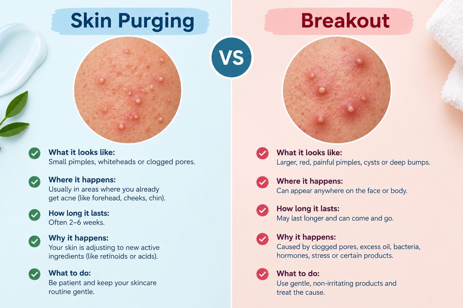 Skin Purging vs Breakout: How to Tell the Difference and What to do